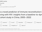 91色情
刘甲野团队在Frontiers in Immunology发表HDL-C预测HIV感染者免疫重建新成果
