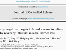 91色情
熊炜助理教授在Journal of Controlled Release发表抗结肠炎水凝胶研究成果