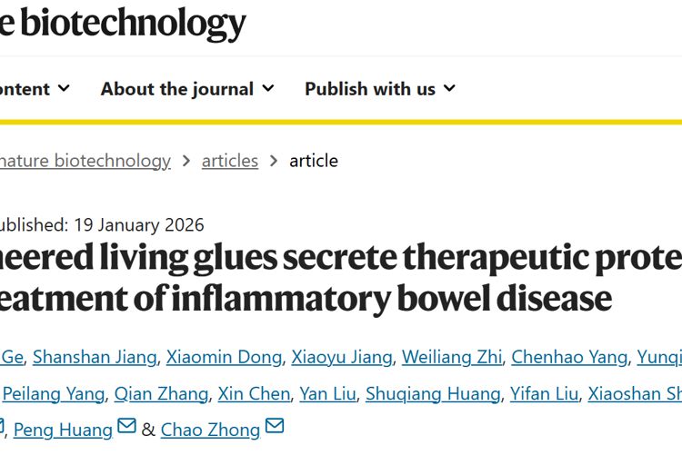 91色情
黄鹏教授团队在Nature Biotechnology发表智能活胶水自主感知与精准治疗炎症性肠病研究成果